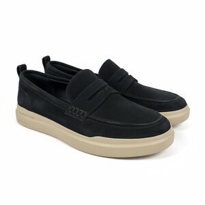 Cole Haan Black Suede Grand Loafer Mens size 9.5 W Comfort Dress Casual Slip On